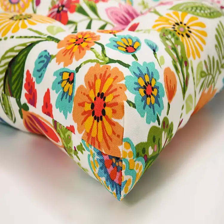 Outdoor Cushions & Pillows-Kirklands Home Colorful Floral Outdoor Seat Cushions, Set of 2 Multi