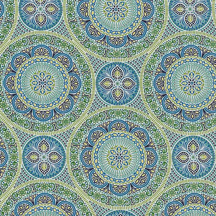 Outdoor Cushions & Pillows-Kirklands Home Blue Medallion Outdoor Chair Cushion