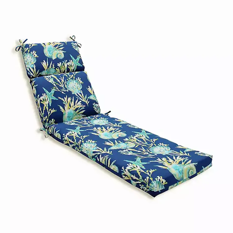 Outdoor Cushions & Pillows-Kirklands Home Blue Pacific Outdoor Chaise Cushion
