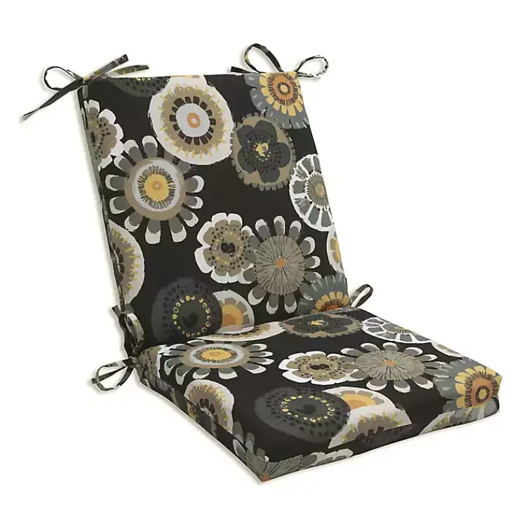 Outdoor Cushions & Pillows-Kirklands Home Black Crosby Outdoor Chair Cushion