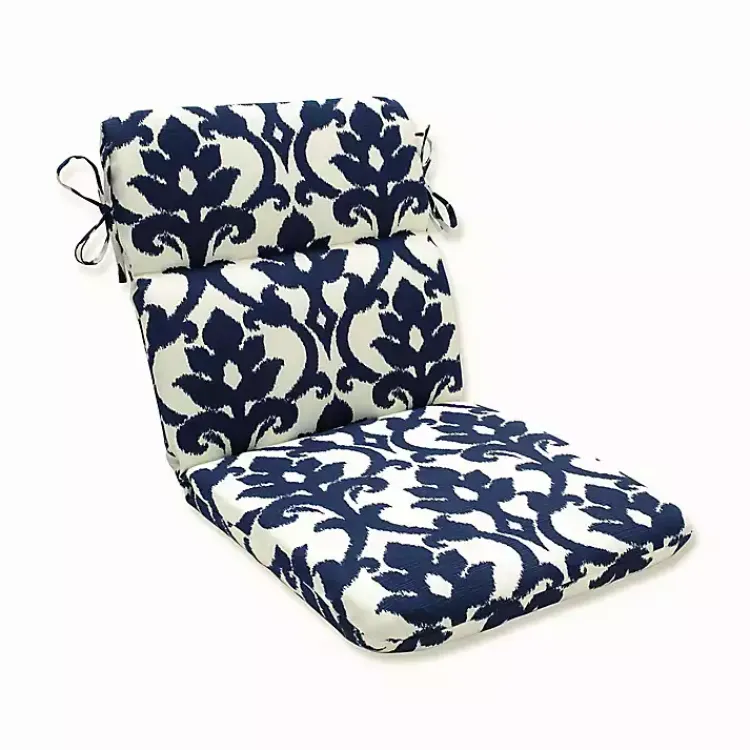 Outdoor Cushions & Pillows-Kirklands Home Navy Balsato Outdoor Chair Cushion