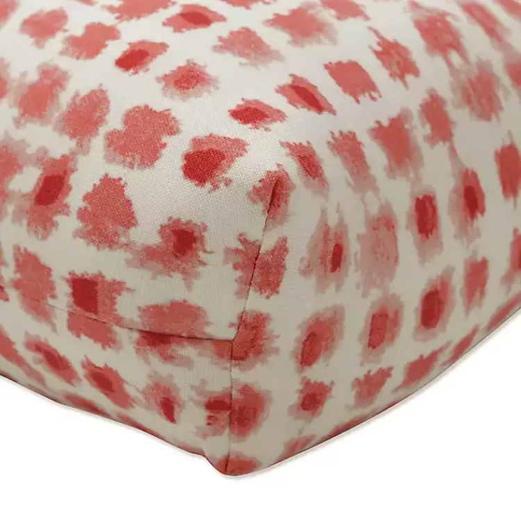 Outdoor Cushions & Pillows-Kirklands Home Coral Checkered Outdoor Bench Cushion