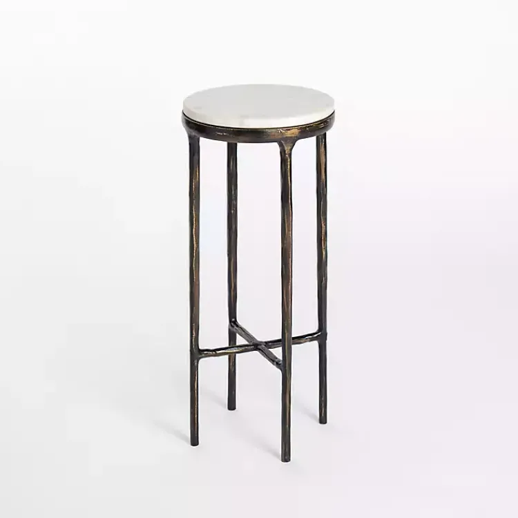 Accent & End Tables-Kirklands Home Antique Brass & Marble Cocktail Table White