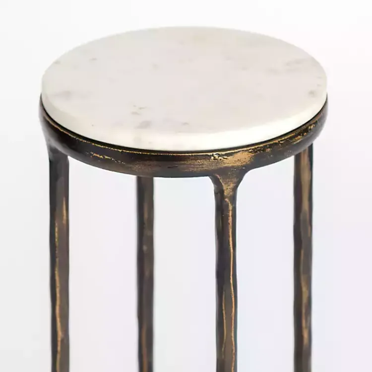 Accent & End Tables-Kirklands Home Antique Brass & Marble Cocktail Table White