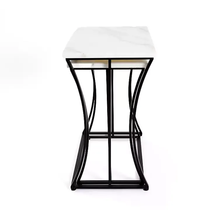 Accent & End Tables-Kirklands Home Marble Nesting Accent Tables, Set of 2 White