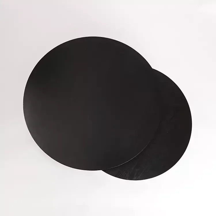 Coffee Tables-Kirklands Home Metal and Wood 2-pc. Storage Nesting Tables Black