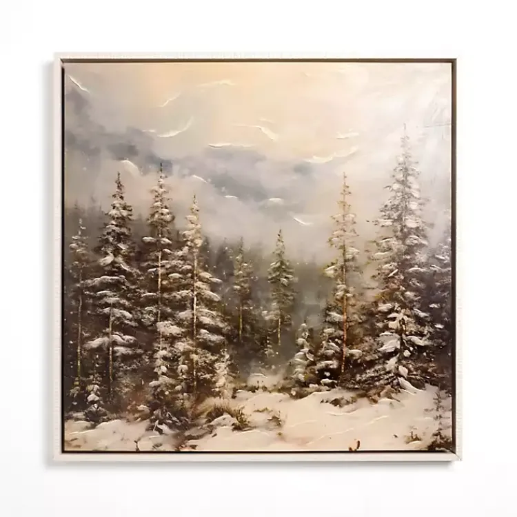 Canvas Art-Kirklands Home Snowy Forest at Dusk Framed Canvas Art Print