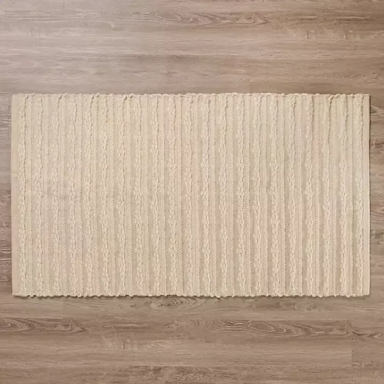 Accent Rugs-Kirklands Home Cable Knit Scatter Rug Tan