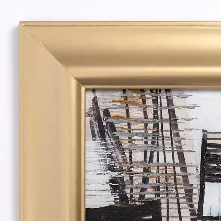 Framed Art-Kirklands Home Black and White Abstract I Gold Framed Art Print