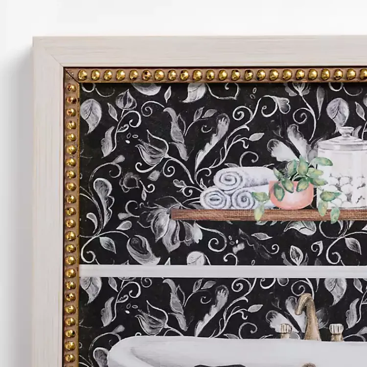 Framed Art-Kirklands Home Paisley Bathroom Tub Framed Art Print