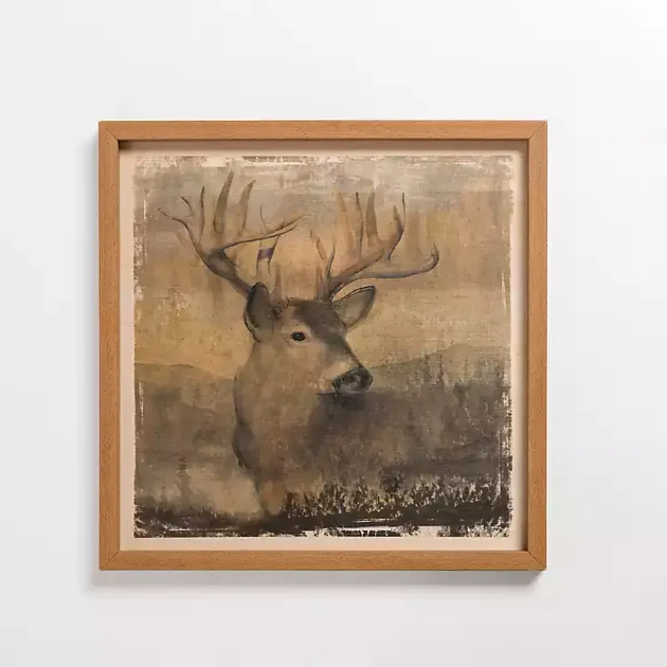 Framed Art-Kirklands Home Stag Cabin Friend Framed Art Print Brown
