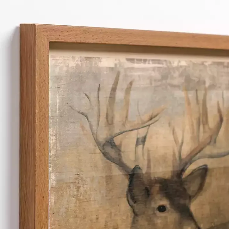 Framed Art-Kirklands Home Stag Cabin Friend Framed Art Print Brown