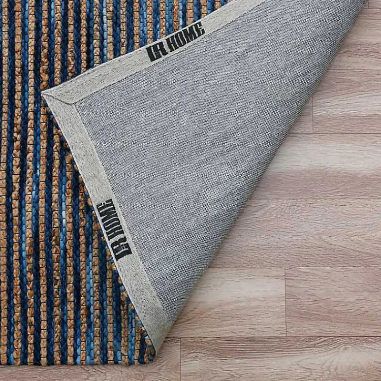 Area Rugs-Kirklands Home Navy Jute and Wool Woven Area Rug, 5x8