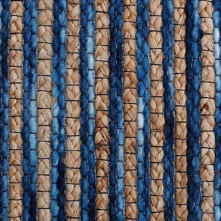 Area Rugs-Kirklands Home Navy Jute and Wool Woven Area Rug, 5x8