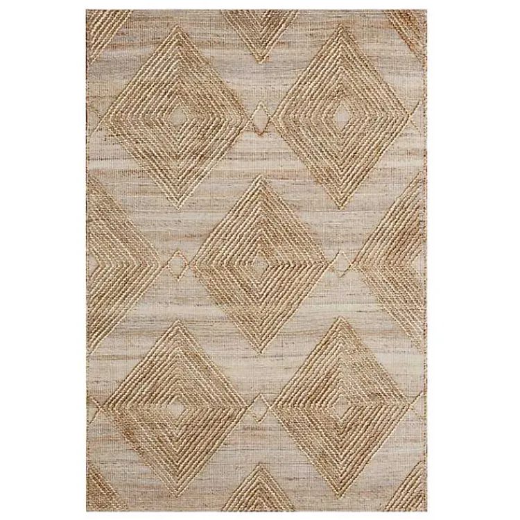 Area Rugs-Kirklands Home Natural Jute Diamond Modern Woven Area Rug, 5x8 Brown