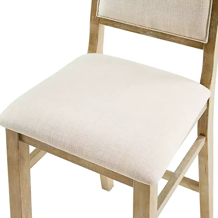 Bar Stools & Counter Height Stools-Kirklands Home Natural Wood Upholstered Counter Stools, Set of 2 Tan