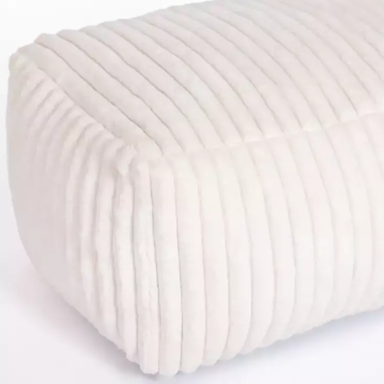 Benches & Ottomans-Kirklands Home Cream Comfy Foam Lounge Ottoman White