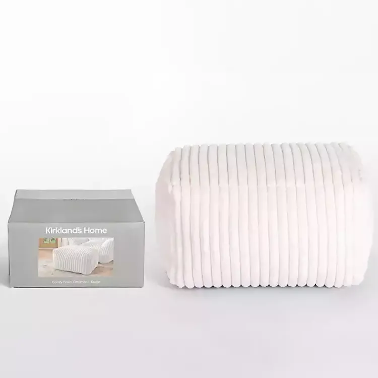 Benches & Ottomans-Kirklands Home Cream Comfy Foam Lounge Ottoman White