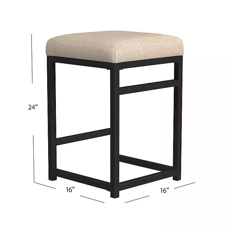 Bar Stools & Counter Height Stools-Kirklands Home Light Upholstered Counter Stool Tan