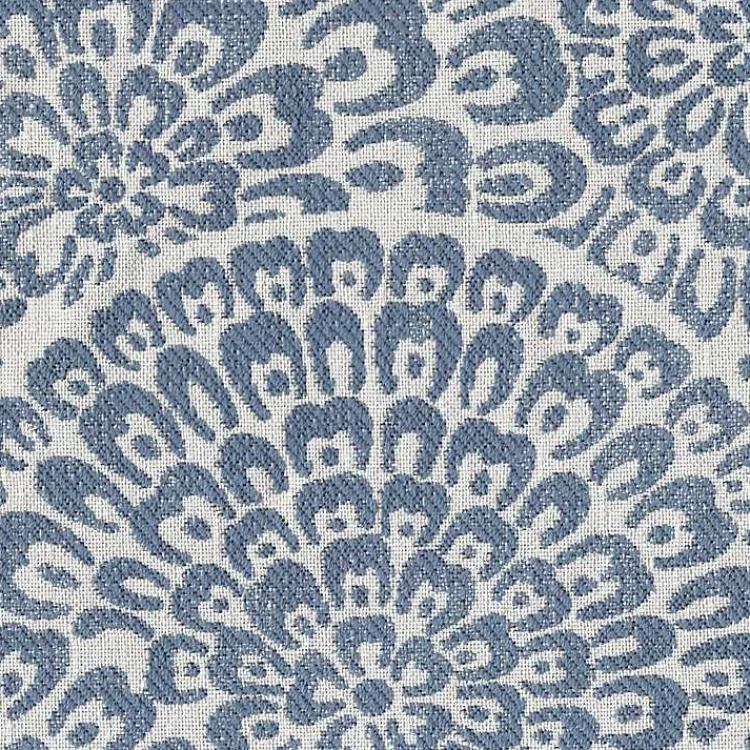 Benches & Ottomans-Kirklands Home Floral Upholstered Square Storage Ottoman Blue