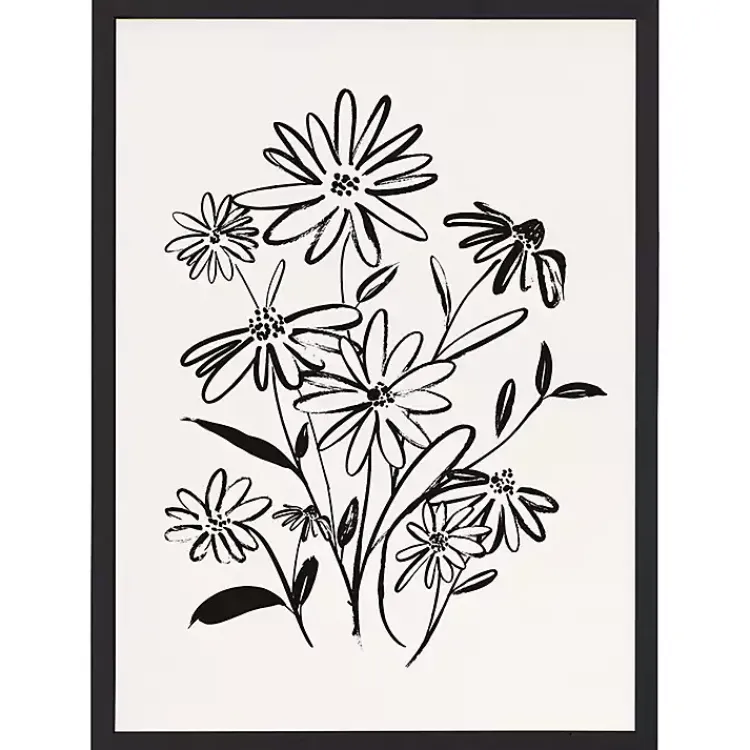 Framed Art-Kirklands Home Black Floral Bouquet Framed Art Print