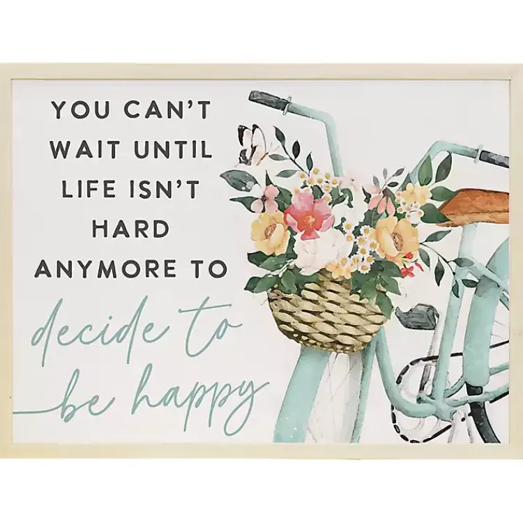 Wall Quotes & Signs-Kirklands Home Decide to Be Happy Framed Wall Plaque