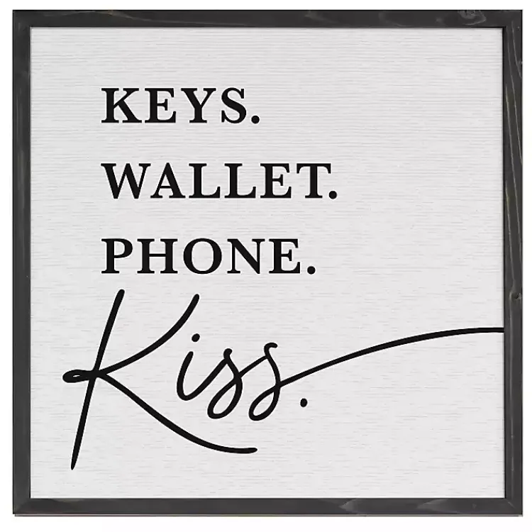 Wall Quotes & Signs-Kirklands Home Keys Wallet Kiss Framed Wall Plaque