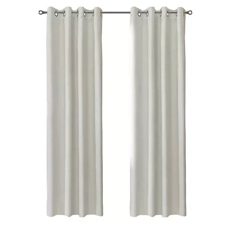 Curtains & Drapes-Kirklands Home Neutral Light Filtering Curtain Panel, 84 in. Ivory