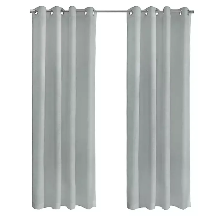Curtains & Drapes-Kirklands Home Boucle Sheer Single Curtain Panel, 95 in. Gray