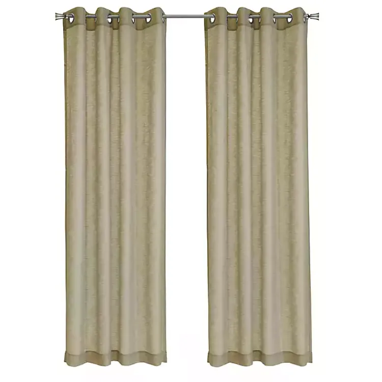 Curtains & Drapes-Kirklands Home Boucle Sheer Single Curtain Panel, 108 in. Tan