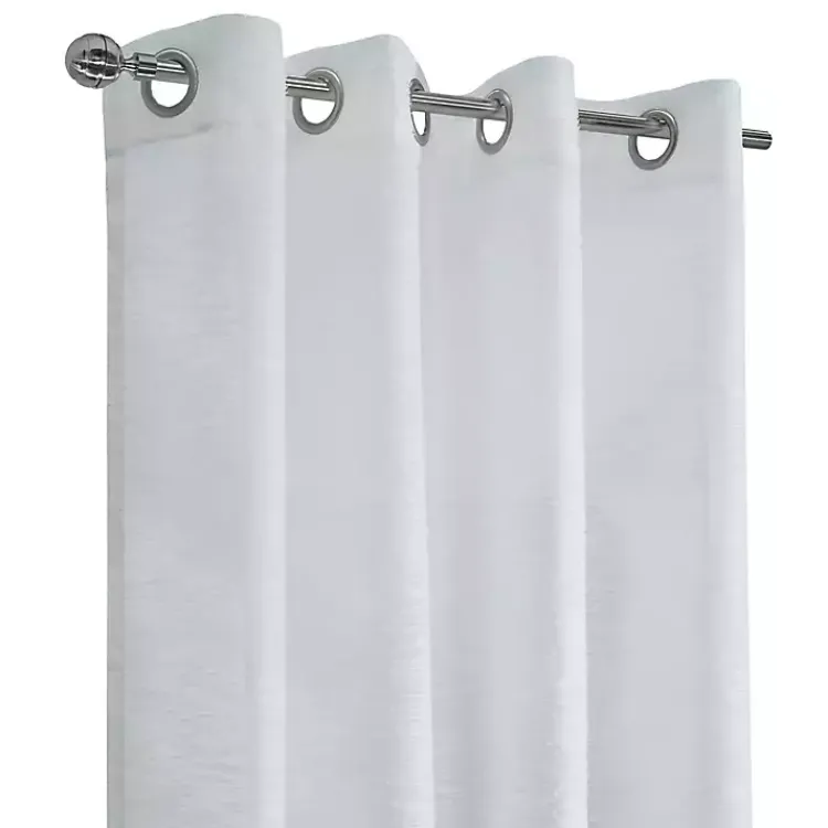 Curtains & Drapes-Kirklands Home Boucle Sheer Single Curtain Panel, 108 in. White