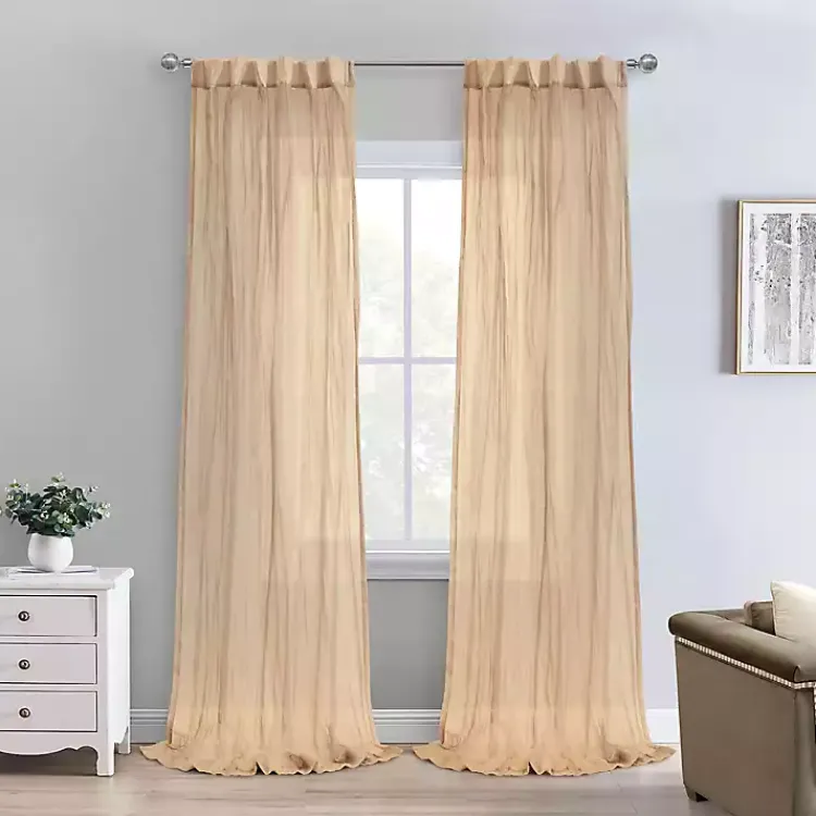 Curtains & Drapes-Kirklands Home Apricot Paloma Curtain Panel, 95 in. Orange