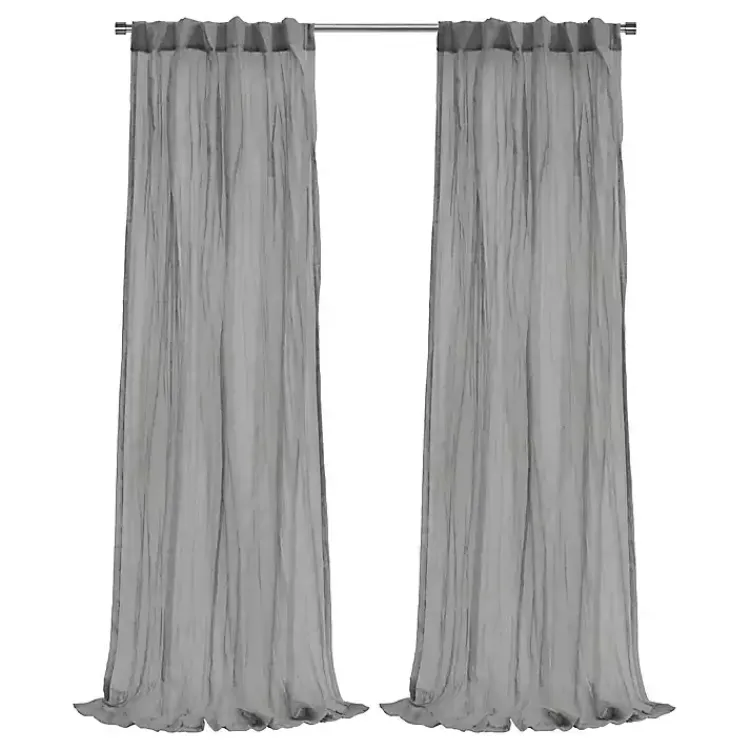 Curtains & Drapes-Kirklands Home Paloma Curtain Panel, 95 in. Gray