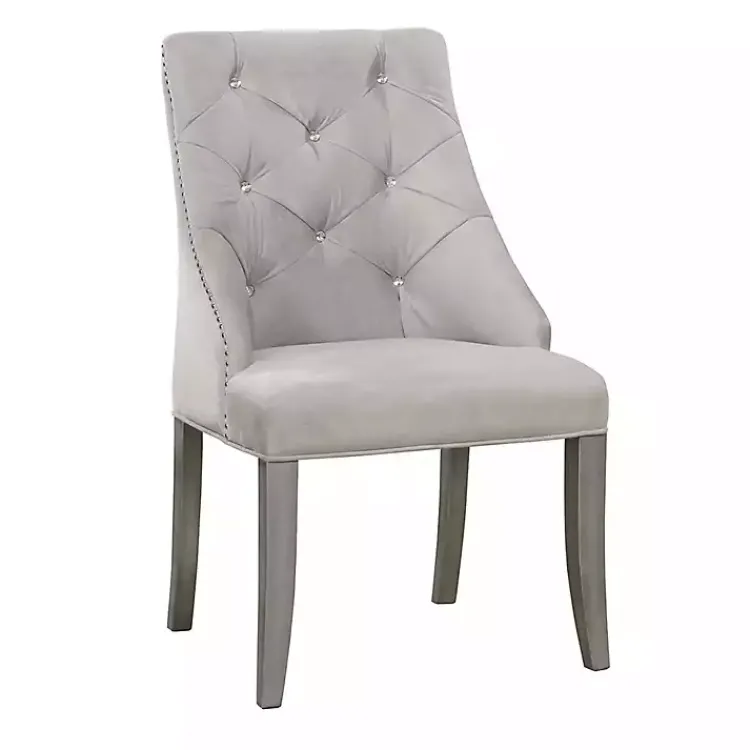 Dining Chairs-Kirklands Home Upholstered Wingback Dining Chairs, Set of 2 Gray