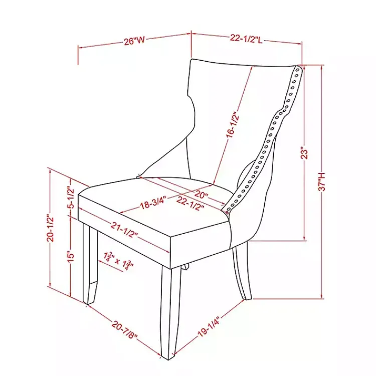 Dining Chairs-Kirklands Home Upholstered Wingback Dining Chairs, Set of 2 Blue