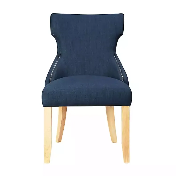 Dining Chairs-Kirklands Home Upholstered Wingback Dining Chairs, Set of 2 Blue