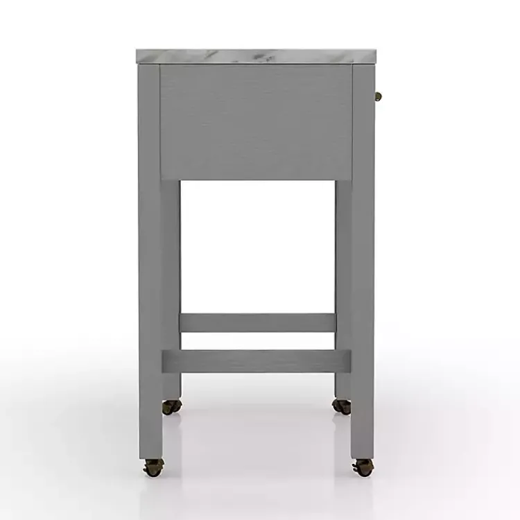 Dining Tables-Kirklands Home Gray and White Faux Marble Nested Counter Table