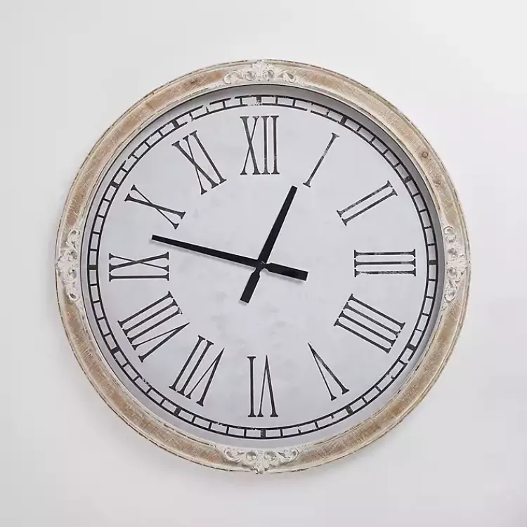 Clocks-Kirklands Home Norah Distressed Wood Wall Clock