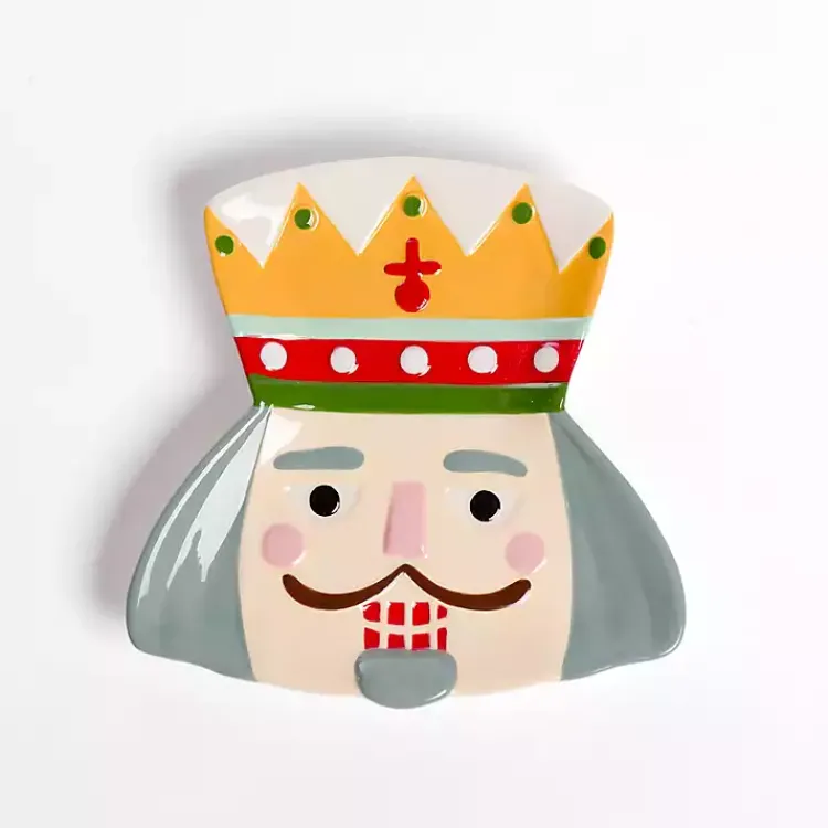 Dinnerware-Kirklands Home Holly Nutcracker Shaped Appetizer Plate Multi