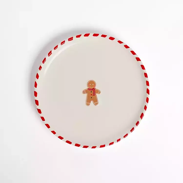 Dinnerware-Kirklands Home Gingerbread Striped Rim Salad Plate