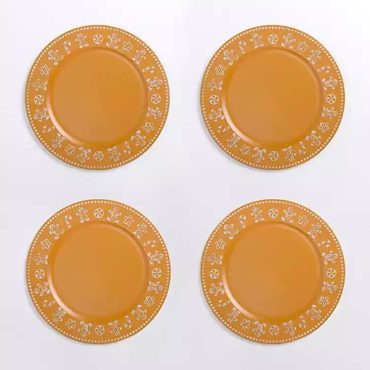 Serving & Entertaining-Kirklands Home Gingerbread Christmas Chargers, Set of 4 Brown