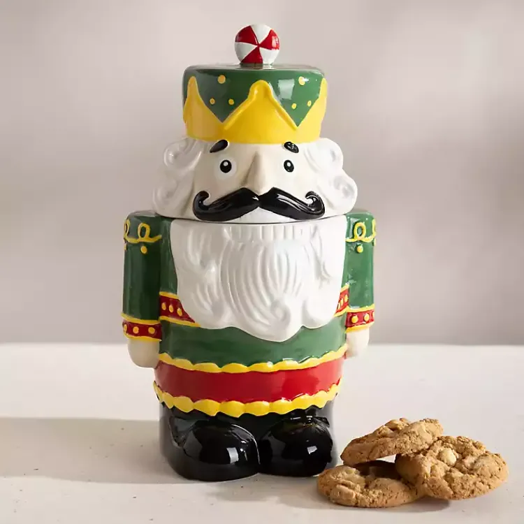 Serving & Entertaining-Kirklands Home Green Nutcracker Ceramic Cookie Jar