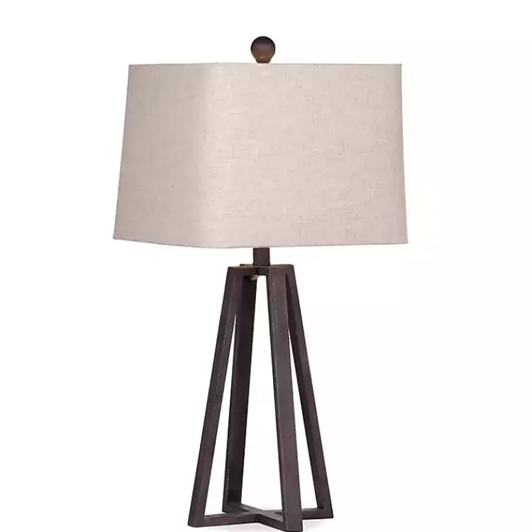 Table Lamps-Kirklands Home Bronze Metal Industrial Table Lamp Tan