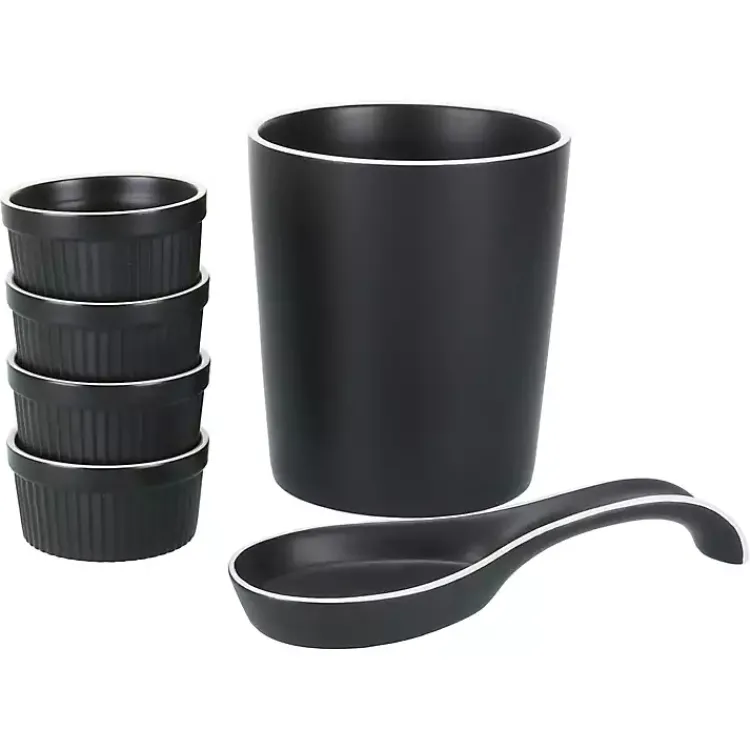 Kitchen Accessories-Kirklands Home Onyx Katy 6-pc. Kitchen Accessories Set Black