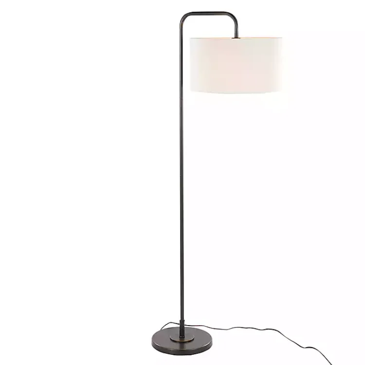 Floor Lamps-Kirklands Home Bronze Metal Puck Floor Lamp Brown