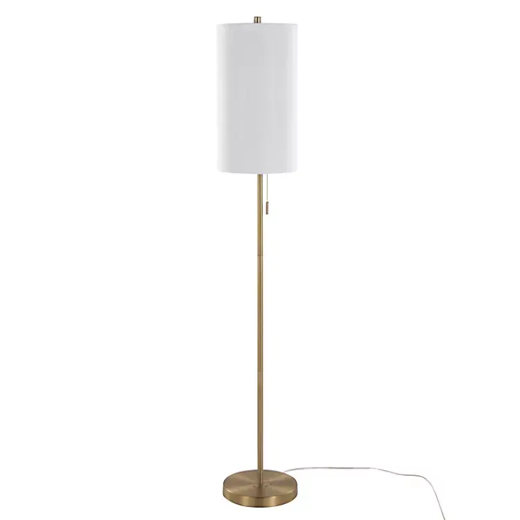 Floor Lamps-Kirklands Home Slim Gold Modern Floor Lamp White