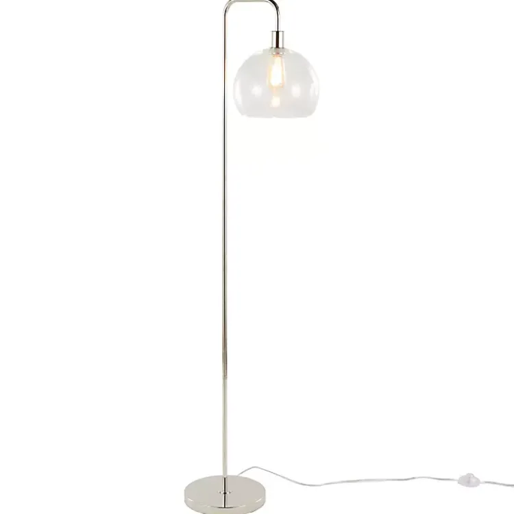 Floor Lamps-Kirklands Home Silver Metro Floor Lamp Clear
