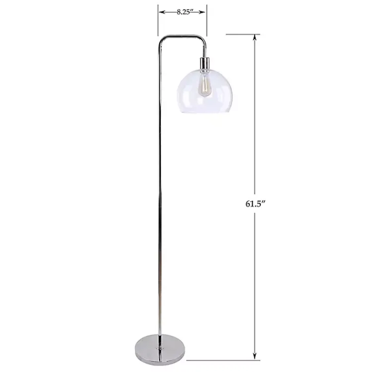 Floor Lamps-Kirklands Home Silver Metro Floor Lamp Clear