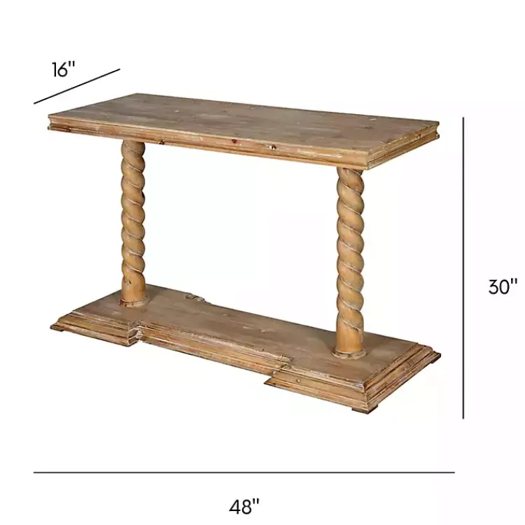Console Tables-Kirklands Home Natural Wood Carley Console Table Tan