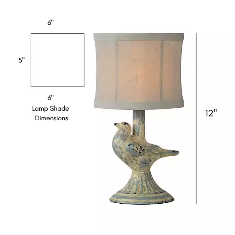 Table Lamps-Kirklands Home Rustic June Bird Mini Table Lamps, Set of 2 Blue